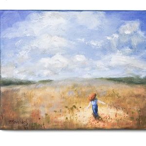 original oil painting  landscape "La fuite" ( get away), 8"x10"